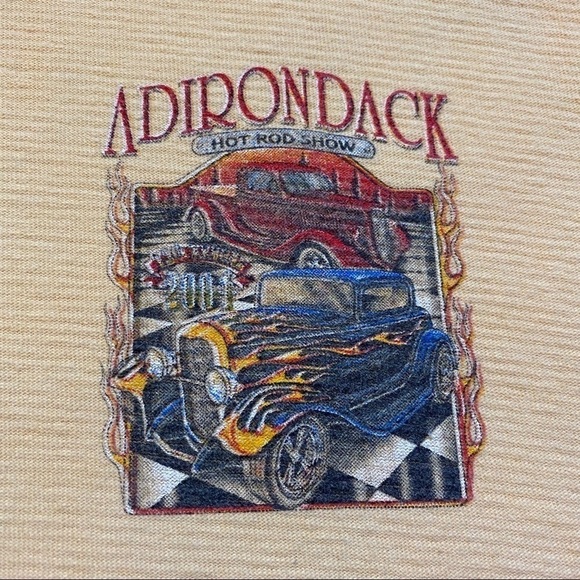 Vintage 2001 Adirondack Hot Rod Show Lake George, NY Shirt Top Yellow Size XXL - Picture 6 of 15